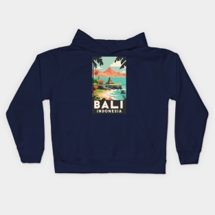 A Vintage Travel Art of Bali Indonesia Kids Hoodie